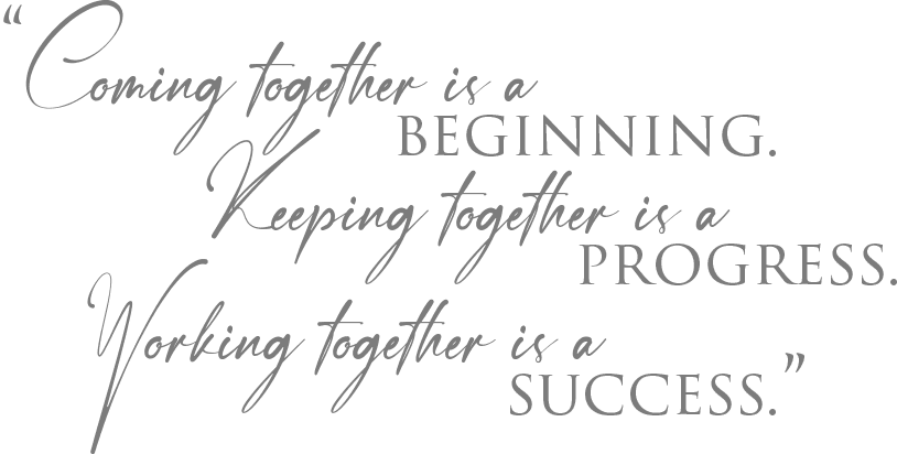 Coming together is a beginning, Keeping together is a progress, Working together is a success at Kanlungan Columbary Chapels and Crematory