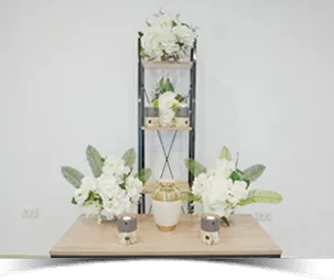 Kanlungan Columbary Chapels and Crematory Memorial Arrangement Candles and Flowers Base